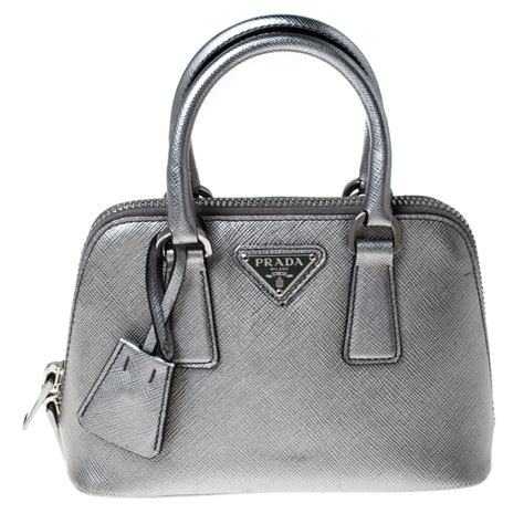 prada metallic silver bag